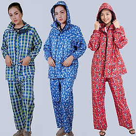 Mua Bộ Quần Áo Mưa Vải Dù Hoa Từ 45-70kg 2 Lớp Khóa Không Thấm Nước Chống Rách