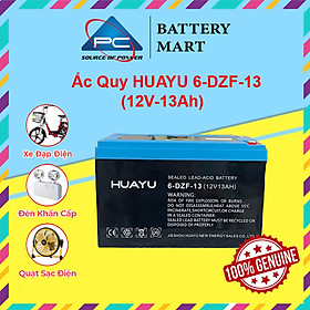 Ắc Quy HUAYU 6-DZF-13 12V-13AH, acquy dùng cho Xe Điện, Năng Lượng Mặt Trời