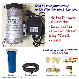 Bộ máy phun sương hoàn chỉnh 10 béc, Tưới 10m2