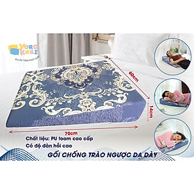 Gối chống trào ngược dạ dày Yorokobi giúp giảm ợ chua, trào ngược, xoang chống ngáy - Cao 14 cm - Hoàng gia