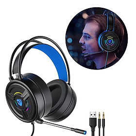 3.5mm Gaming Headset w/LED Light, Stereo Surround Sound, PSH-200 Gaming Headphones with Noise Cancelling Mic for PC Laptop