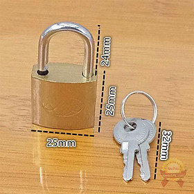 Bộ khóa mini vali 2 chìa kim loại cao cấp lõi đồng 100% bền đẹp chống va đập kẹt rít balo 49*25mm  nhỏ gọn tiện lợi