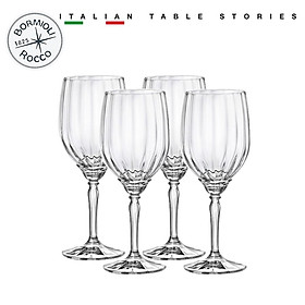 Bộ 4 ly rượu thủy tinh uống vang cao cấp Florian 380ml - Bormioli Rocco - Italy