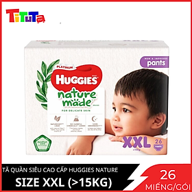 Tã Quần Siêu Cao Cấp Huggies Platinum Nature Made XXL26 (26 Miếng)