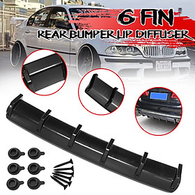 Universal Rear Shark 6 Fin Curved Bumper Lip Diffuser Kit Mouldings Spoilers