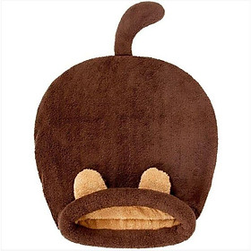 Túi ngủ monobloc cho mèo mềm và thoải mái, giỏ mèo mái vòm mái vòm (màu nâu) - 65 x 55 cm