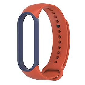 Dây đeo thay thế cho Xiaomi Miband 5 nhựa dẻo TPU Trơn Viền Màu Mijobs - Hàng Nhập Khẩu