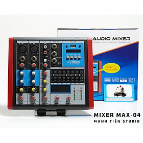 Mua Bàn trộn âm thanh mixer max 04 - 4 kênh âm thanh nổi - Tích hợp bộ cân bằng Equalizer chuyên nghiệp bảo hành 12 tháng