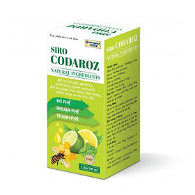 Siro codaroz thảo mộc giúp bổ phế - giảm ho đờm - giảm đau rát cổ họng - chai 100ml