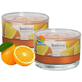 Combo 2 ly nến thơm tinh dầu Bolsius Juicy Orange 155g - hương cam ngọt, nến trang trí, thơm phòng, thư giãn, Hỗ trợ khử mùi