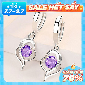 Bông tai trái tim nạm đá zircon lấp lánh BHBT404