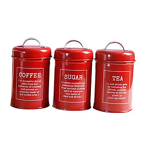 Canister Set Beautiful Canisters for Kitchen Counter, Food Storage Container, Tea Coffee Sugar Canisters, 3pcs/set