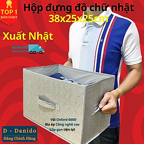 Hộp vải đựng đồ đa năng xuất Nhật không nắp kích thước 38x25x25cm , Hộp vải đựng đồ TD2 sang trọng - Hàng cao cấp chính hãng D Danido