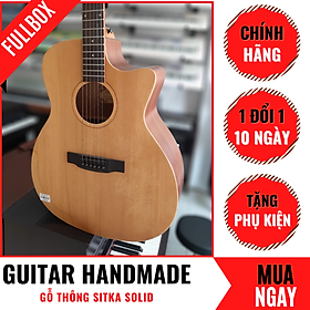 Mua Đàn Guitar Acoustic Handmade F280L Dáng Khuyết Bằng Gỗ Thông Cao Cấp + Phụ Kiện (Size 4/4)