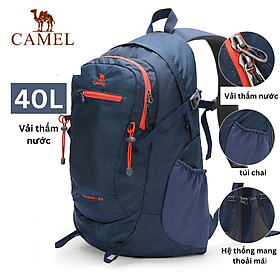 Ba lô ngoài trời CAMEL của nam giới 40L công suất lớn túi leo núi chuyên nghiệp đi bộ đường dài cắm trại của phụ nữ ba lô chống thấm nước đa chức năng - azure blue