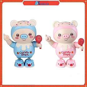 Đồ chơi Heo Nhảy Múa có đèn và nhạc dễ thương cho bé - Đồ chơi phát nhạc Candy Pig