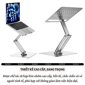 Mua Giá đỡ nhôm nguyên khối tản nhiệt Xoay 360 độ hiệu WIWU S801 cho Laptop / Macbook / iPad từ 10 -17inch  Gấp gọn tiện lợi - hàng chính hãng