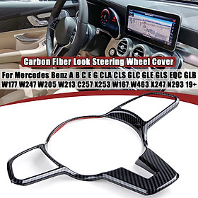 Carbon Fiber Look Steering Wheel Cover Trim For Mercedes Benz A B C E G CLA CLS
