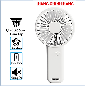 Quạt Cầm Tay Mini Tích Điện Teement, Có Giá Đở Điện Thoại, Sạc USB Di Động Tiện Lợi - Hàng Chính Hãng