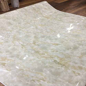 Giấy dán tường giả đá hoa cương màu kem - khổ 1,2m - có sẵn keo