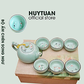 Mua Bộ ấm chén cá chép 3d song ngư