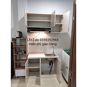 Mua Bộ tủ bếp mini nhựa đài Loan ốp mặt gạch sẵn bồn rửa