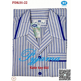 Bộ Pyjama HUONGTAM Kate tay dài nam cao cấp(PDK01N8). Chất liệu Kate loại tốt:  mềm mại, thoáng mát, không phai màu