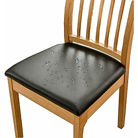 Ghế ghế không thấm nước ghế ghế ngồi trong phòng ăn bằng da pu ghế đứng có thể giặt được gói màu đen của 4