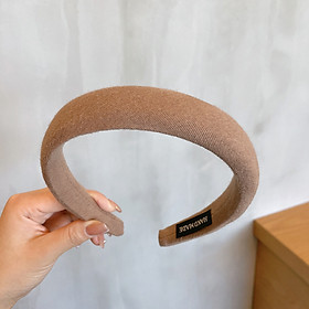 Bờm tóc Nhựa bọc vải Trơn 14,5cm trơn basic - 03 màu