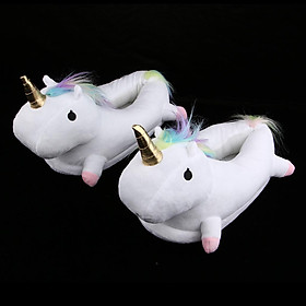 Cozy Plush Unicorn Slippers Funny Animal Home Slipper House Shoes for Women Girls