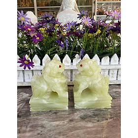 Mua Cặp tượng Kỳ Lân phong thủy đá ngọc - Cao 10 cm