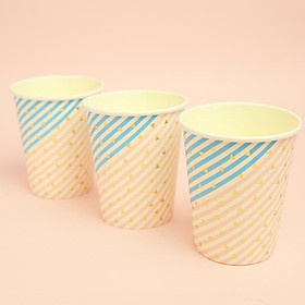 10 Pieces Stripe Triangle Disposable Paper Cups Birthday Party Accessories