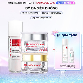 COMBO dưỡng da chuyên sâu kem dưỡng ban đêm 30g + kem dưỡng ban ngày 5 in 1 30g + Serum dưỡng trắng 30ml cho tác dụng nhanh mạnh, toàn diện