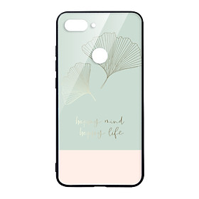 Ốp lưng kính cường lực dành cho Xiaomi Mi 8 Lite mẫu HAPPY MIND - HAPPY LIFE - Hàng chính hãng
