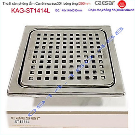 Mua Thoát sàn Caesar 14x14cm ST1414L  phễu thoát sàn 14x14cm ống D90 Inox SUS304 caro thoát nước nhanh chống hôi tốt