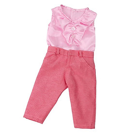Clothes Set Pink Tops & Long Pants Trousers for 18 Inch AG American Doll Doll