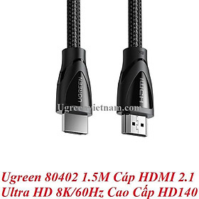 Cáp tín hiệu HDMI 2.1 dài 1M 1.5M 2M Ultra HD 8K @ 60Hz Ugreen 80401 80402 80403 Cao Cấp - Hàng chính hãng