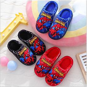 Dép Bông Siêu Ấm Chống Trơn Trượt Cho Bé Hình Siêu Nhân Spider Man - Đi Trong Nhà- Hàng Loại 1- Chính Hãng MINIIN - Xanh - 24-25