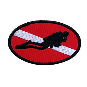 Ellipse Diver Down Flag Patch Patches Backpack Badge Scuba Diving Dive Iron On Embroidered