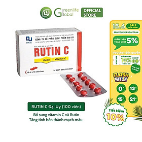 Rutin C Đại Uy (Hộp 10 vỉ x 10 viên nén)