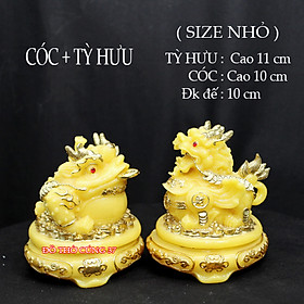 Mua   GIÁ 1 CẶP -  Size nhỏ    CÓC + TỲ HƯU phong thủy   Bột đá + composite  