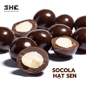 Socola viên Hạt sen - hũ pet 40g, hũ 90g, túi 500g - SHE Chocolate - Bổ sung năng lượng, tốt cho sức khỏe. Quà tặng sức khỏe, quà tặng người thân, dịp lễ, thích hợp ăn vặt