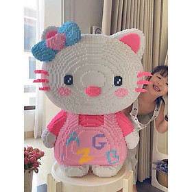 Lắp ráp mèo Kitty 77cm mô hình cỡ lớn 80cm gấu trúc nano 3D (HÀNG ĐẸP) TẶNG BÚA