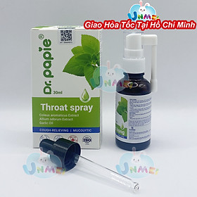 Xịt Họng Dr.Papie Dịch Chiết Húng Chanh Hỗ Trợ Giảm Ho