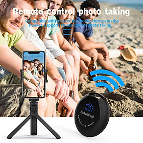 Waterproof Bluetooth Remote Control Button Mini Black Portable Wireless Controller for Photo Taking Vacation Smartphones Recording Selfies