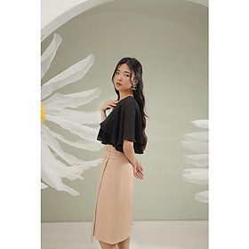 Áo sơ mi bèo nhiều tầng, cổ tròn, chất liệu voan lụa mềm mịn, thoáng mát CLARA MARE Multi layers blouse BLS4002