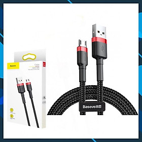 cáp sạc nhanh baseus cafule micro usb 2.4a 1m 2m 3m - dây sạc bọc dù chống gập cho samsung oppo xiaomi giao mầu ngẫu nhiên - hàng chính hãng