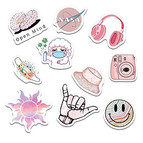 Sticker Dark Pink Màu Hồng Tối Ngẫu Nhiên Chất Lượng Cao Chống Nước