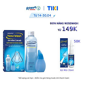 Bộ sản phẩm rửa mũi tiện dụng Rohto NoseWash (1 bình vệ sinh mũi Easy Shower + 1 chai dung dịch 400ml)