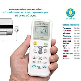 Mua Remote điều khiển máy lạnh đa năng 1000 tần số dùng cho các dòng máy vn  thái lan  nội địa nhật (Hàng Chính Hãng)